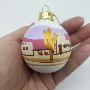 Tesa HAND PAINTED Clay Pottery Arizona Christmas Ornament by Maack Co.